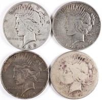 Lot of 4: Better Date Peace Dollars