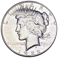1922-S Silver Peace Dollar ABOUT UNCIRCULATED