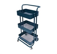 Hoppel 3-Tier Rolling Cart with Handle, Teal