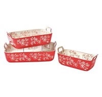 temp-tations Set Of 3 Nested Bakers, Floral Lace R