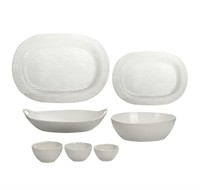 temp-tations 7 Piece Serving Set, Woodland White