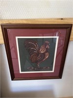 Framed chicken art