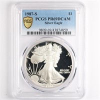 1987-S Proof Silver Eagle PCGS PR69 DCAM