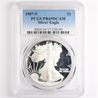 1987-S Proof Silver Eagle PCGS PR69 DCAM