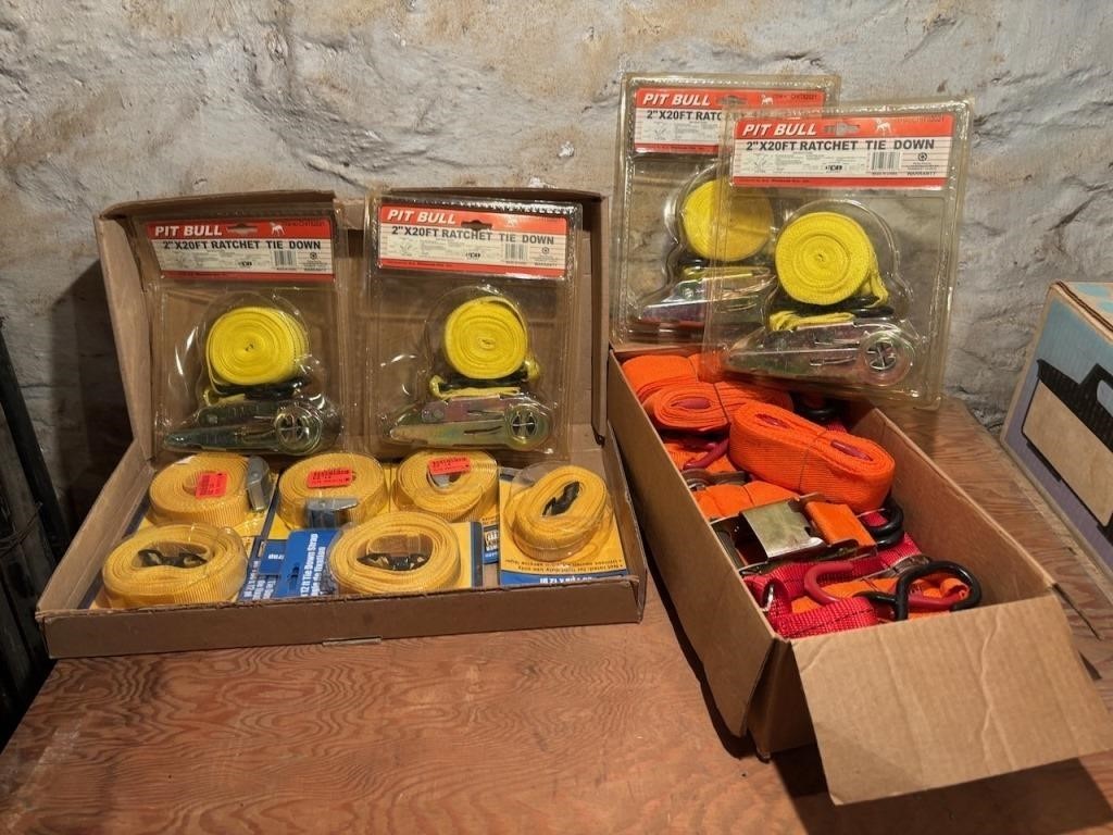 Collection of NOS Ratchet Tie Down Straps