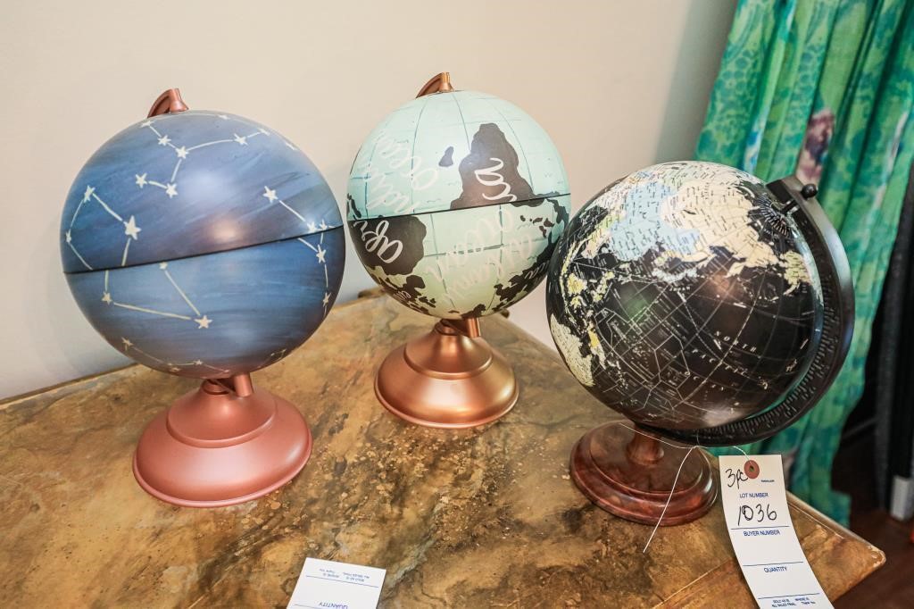 (3) Small Decorative Globes, Appox 12" Tall