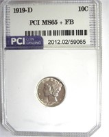 1919-D Dime MS65+ FB LISTS $60000