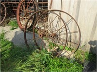 Pair of Vintage Wagon Wheels 2.5" x 40"
