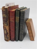 LOT OF 5 - 2 AS IS, LEATHER BOOKS 1923, 1861