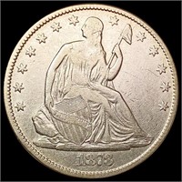 1873 Seated Liberty Half Dollar NEARLY