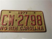 1977 NC License Plate CW 2798