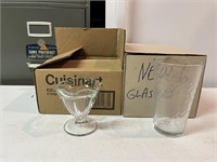 4 ICE CREAM DISHES & 6 GLASSES