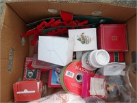 Box of Christmas Ornaments / Decorations