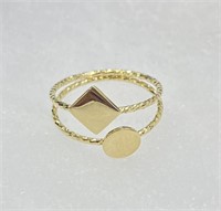 14 Kt Diamond Cut Modern Ring