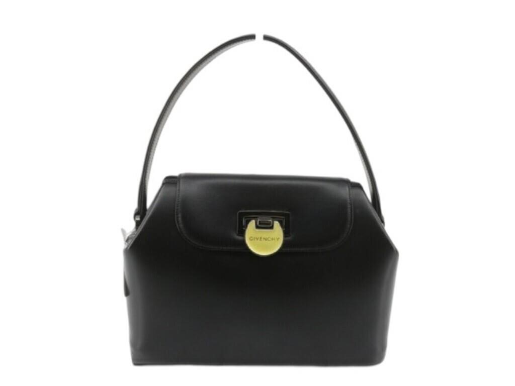 GIVENCHY Black Leather Designer Hand Bag