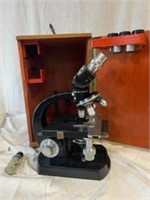 Steindorff Microscope In Wood Case
