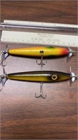 2 VINTAGE WOODEN FISHING LURES