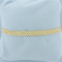 Italian Diamond Cut Mesh Bracelet in 14k Yellow Go