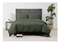 $89 - Solid Percale 3-Piece Green Cotton Full/Quee