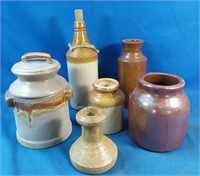 six antique/vintage pottery pieces