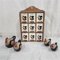 Vintage rooster themed lot