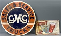 GM Service & Cherry Phosphate Advertising Signs