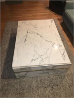 White Carrera Marble Table 49w x 31D x 40 H