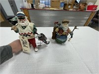 2-Golfing Santa Figures