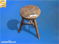 hand carved wooden milking stool