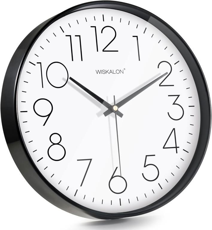 WISKALON Silent Wall Clock, Modern 10 inch