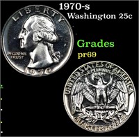 Proof 1970-s Washington Quarter 25c Grades GEM++ P