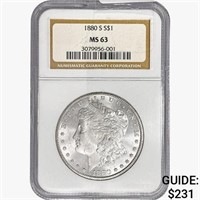 1880-S Morgan Silver Dollar NGC MS63