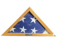 US Military Burial Flag in Wooden Case