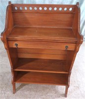VINTAGE WOOD SECRETARY SHELF WITH DRAWER-AS IS