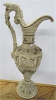 Pottery faux urn. Measures: 32"H.