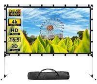 XHYCPY 120 Inch Projector Screen and Stand Portabl