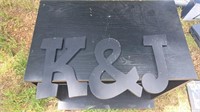 Wall hanging K & J letters