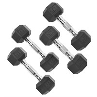 CAP 50 lbs Coated Dumbbell Set | Chrome Handle and