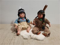 (2) Beautiful Porcelain Indian Dolls