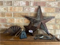 Western Decor Star, Armadillo, Cowbell, Spurs