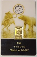 2.5G FINE GOLD "BULL VS BEAR" (D37)