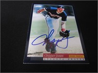 Chipper Jones signed ROOKIE baseball card COA