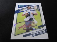 Russell Wilson signed football card COA