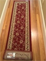 GARNET AND TAN RUNNER RUG