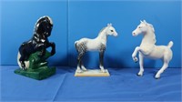 2 Porcelain Horse Figures(1 Boehm),1 Ceramic Horse
