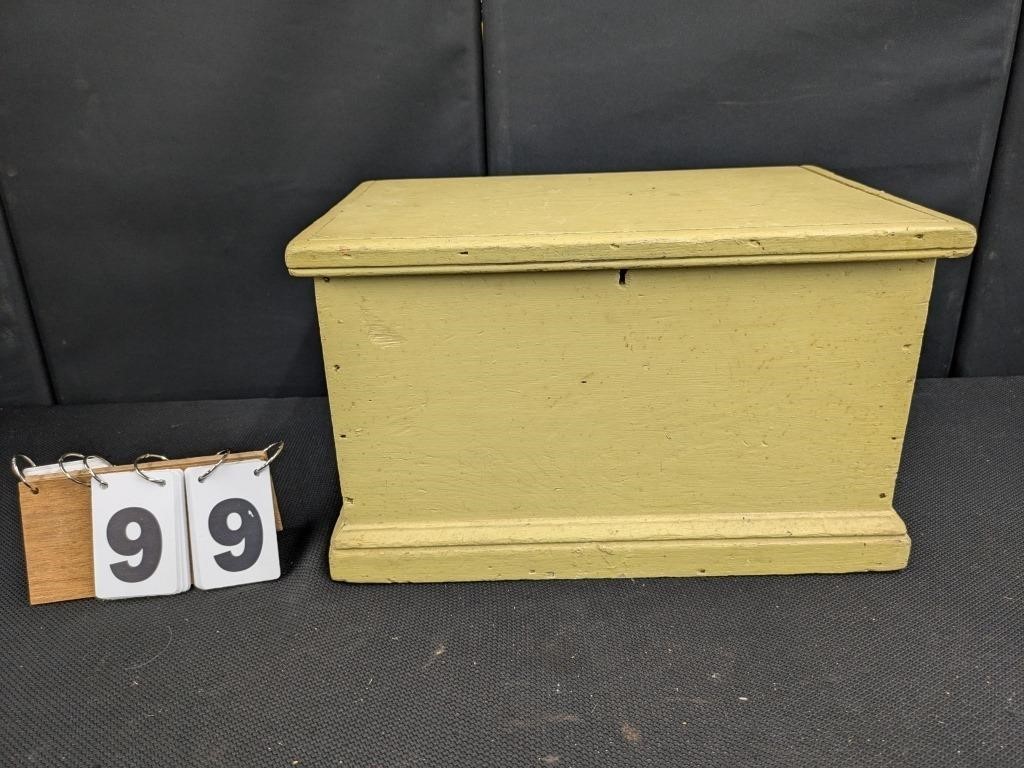 Green Painted Wooden Box
