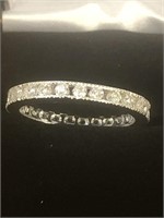 CZ Eternity Band Sterling Silver- Size 8