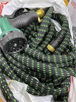 Expandable Green Hose With Nozzel