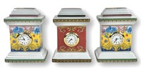 (3) Versace Rosenthal Porcelain Clocks In Box