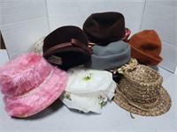 Large collection of vintage womens hats